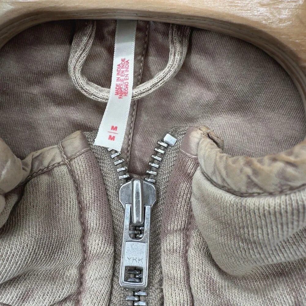 Rare Free People Quilted Dolman Knit Jacket Toasted Coconut Mushroom M oversize - Picture 6 of 13